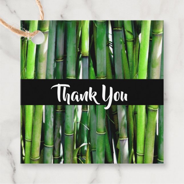 Green Bamboo Stalks Naturfotografie Geschenkanhänger (Vorderseite)