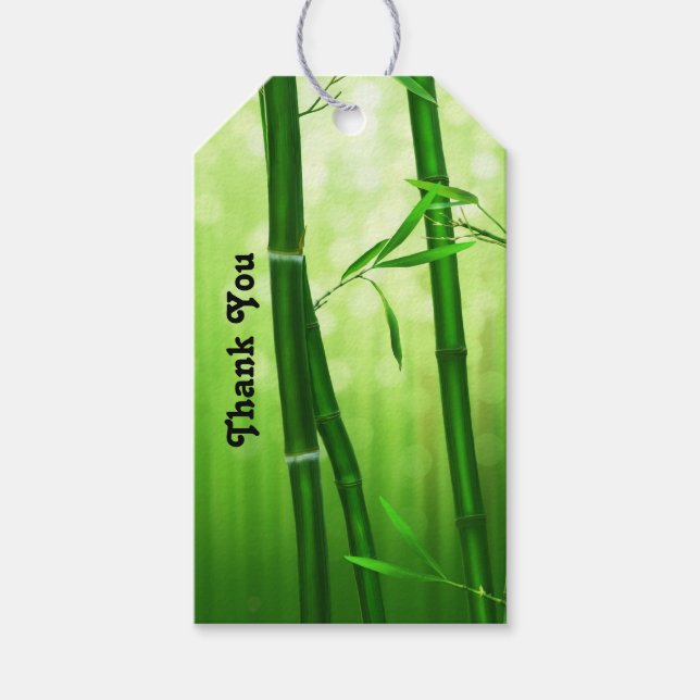 Green Bamboo Vielen Dank Geschenkanhänger (Vorderseite)