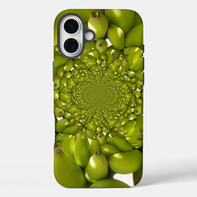Green Banana Kaleidoskop Art Print/Graphic iPhone 16 Plus Hülle (Rückseite)