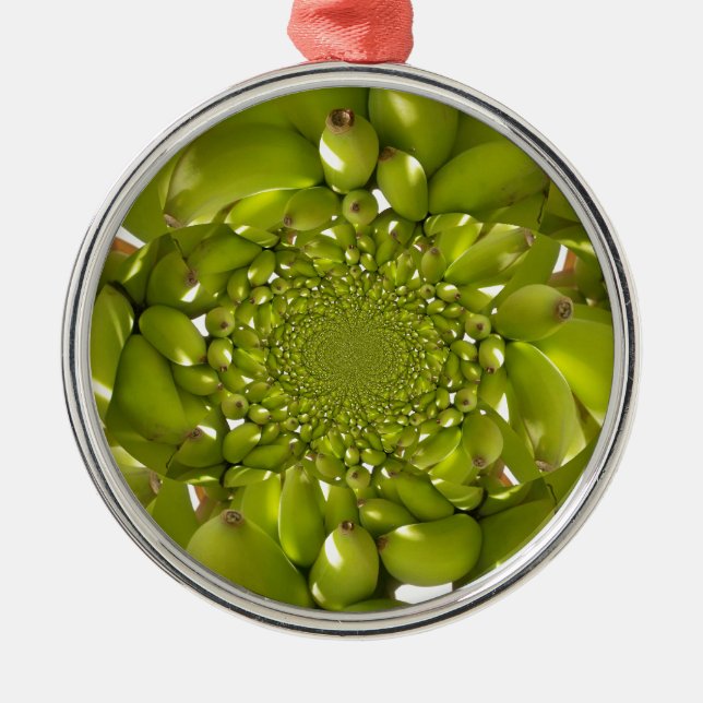 Green Banana Kaleidoskop Art Print/Graphic Silbernes Ornament (Vorne)