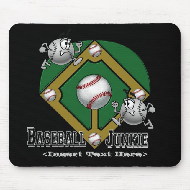 Green Baseball Cartoon Mouse Pad Mousepad (Vorne)