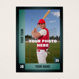 Green Baseball Trading Card Statistiques personnal