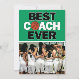 Green Basketball Coach Bestes je individuelles Fot Dankeskarte