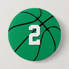 Green Basketball Custom Player Jersey Number Sport Button