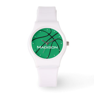 Green Basketball Womens Custom Team oder Player Na Armbanduhr