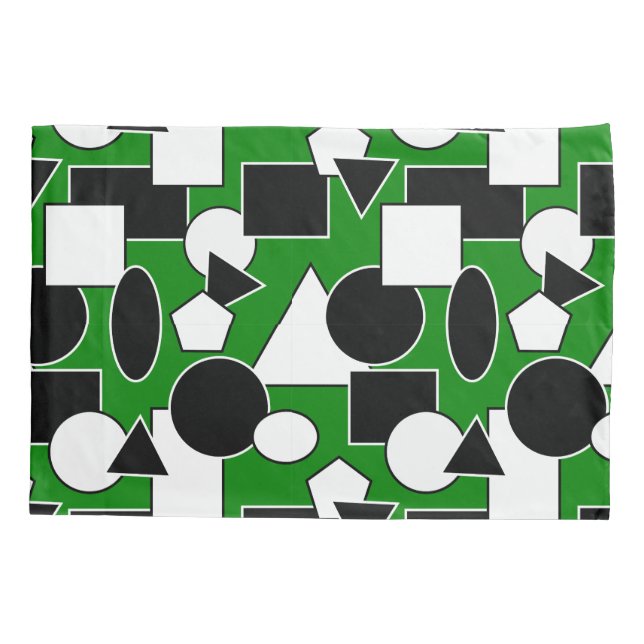 Green Bauhaus Collage Kissenbezug (Rückseite)