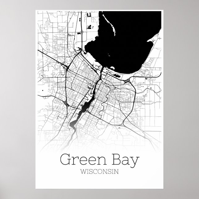 Green Bay Map - Wisconsin - City Map Poster (Vorne)