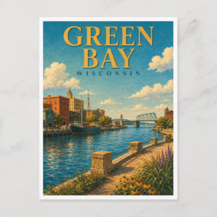Green Bay Wisconsin Fox River GeoSaga Postkarte