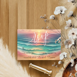 Green Beach Summer Sun Wasserfarbe Elegante UAWG RSVP Karte