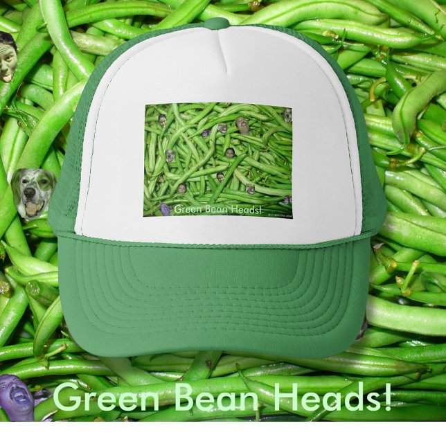 Green Bean Heads Funny Foto Garden Faces Truckerkappe (Green Bean Heads Funny Photo Garden Faces Trucker Hat)