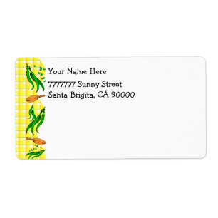 Green Bean Yellow Checks Pays Étiquettes de livrai
