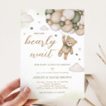 Green Bear Balloon Babydusche Einladung<br><div class="desc">Herzlich willkommen bei uns. Wir können frühzeitig abwarten,  bevor Sie uns einladen. Personalisieren Sie die Freude mit Ihren Lieben zu teilen! BS506</div>