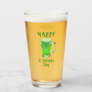 Green Beer Glass Happy St Patrick`s Day Glas