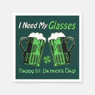 Green Beer St. Patrick's Day Green Napkins Serviette