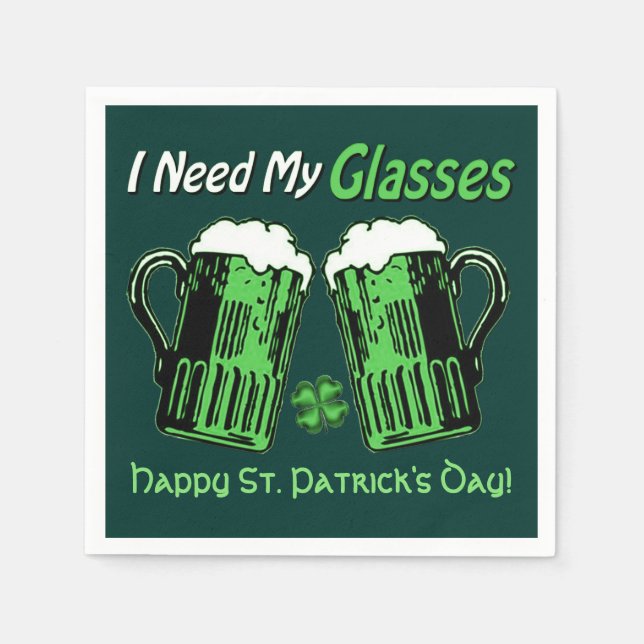 Green Beer St. Patrick's Day Green Napkins Serviette (Vorderseite)