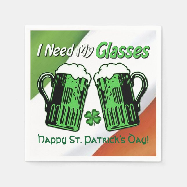 Green Beer St. Patrick's Day Irish Flag Napkins Serviette (Vorderseite)
