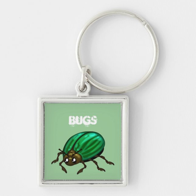 Green Beetle Bug Key Chains Schlüsselanhänger (Vorne)