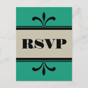 Green/Beige Extravagant Art Deco UAWG Postkarte