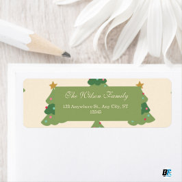 Green Beige Modernes Weihnachtsbaummuster