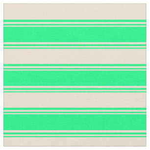 Green & Beige Muster der Streifen Stoff