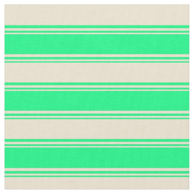 Green & Beige Muster der Streifen Stoff (Nahaufnahme)