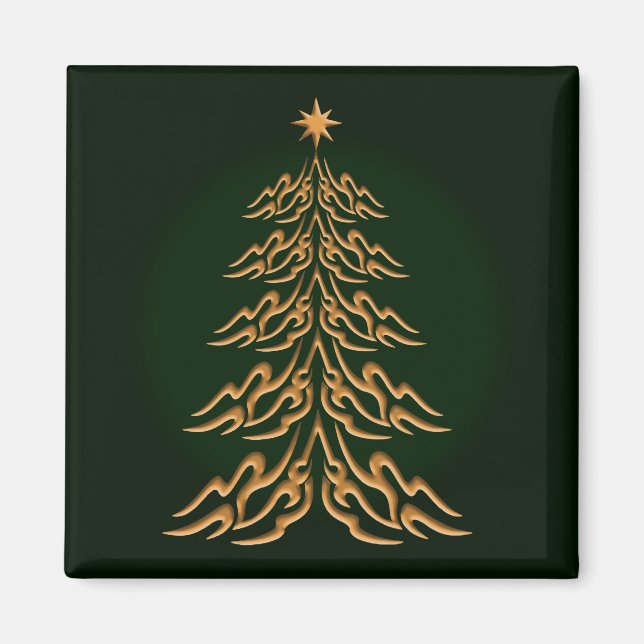 Green Bell Christmas Tree Magnet (Vorne)