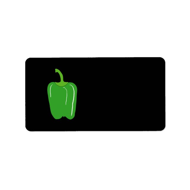 Green Bell Pepper. Ganz. Adressaufkleber (Vorne)