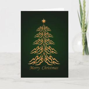 Green Bell Weihnachtsbaum Grußkarte Feiertagskarte