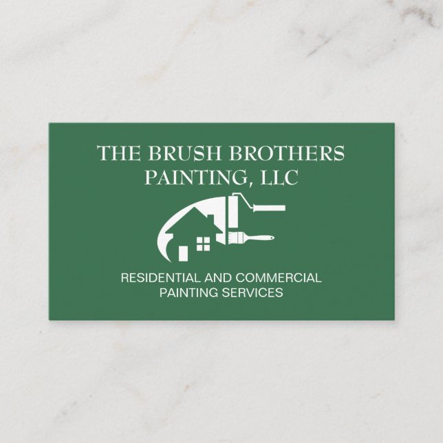 Green Beruflich House Painter Business Card Visitenkarte (Vorderseite)