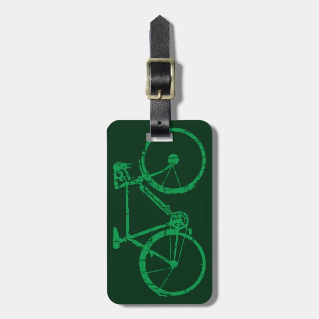 Green Bicycle . Fahrrad-Thema Gepäckanhänger (Vorderseite vertikal)