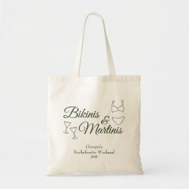 Green Bikinis and Martinis Bachelorette Tote Bag Tragetasche