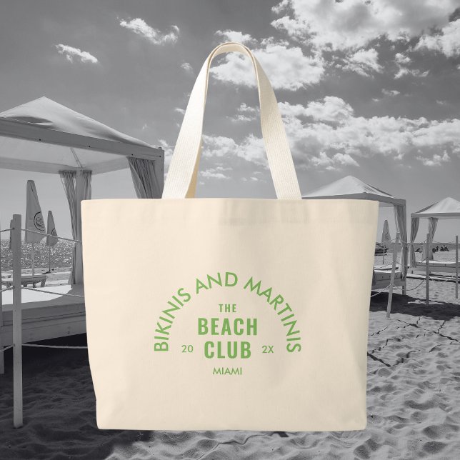 Green Bikinis und Martinis Beach Club Custom Jumbo Stoffbeutel (Von Creator hochgeladen)