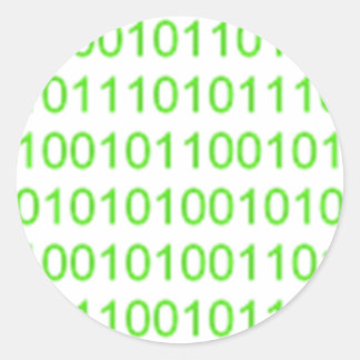 Green Binary 1 - GeekShirts Runder Aufkleber