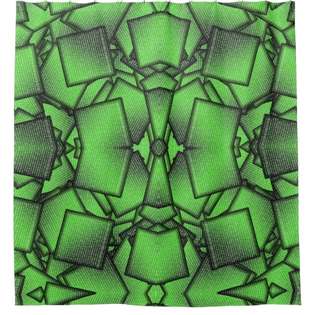 Green Binary Code Tech Computer Science Duschvorhang (Vorderseite)