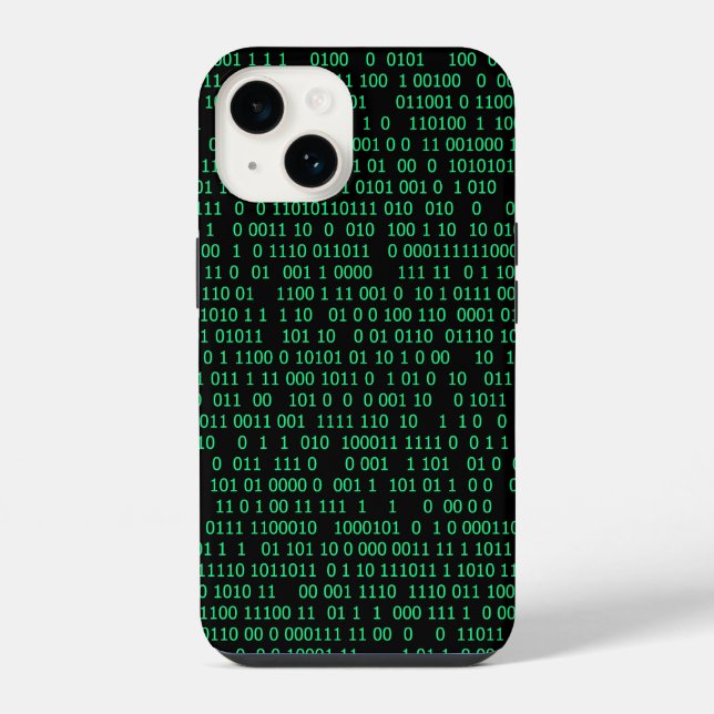 Green Binary Numerary System iPhone 14 Hülle (Rückseite)