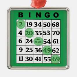 Green BINGO Card | BINGO Lover's Geschenk Weihnach Ornament Aus Metall