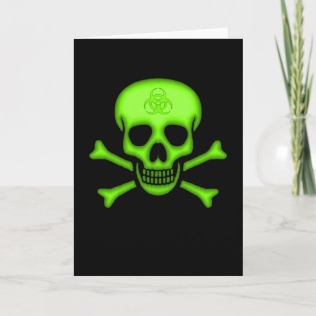 Green Biogefährdung Skull Card Karte (Vorderseite)