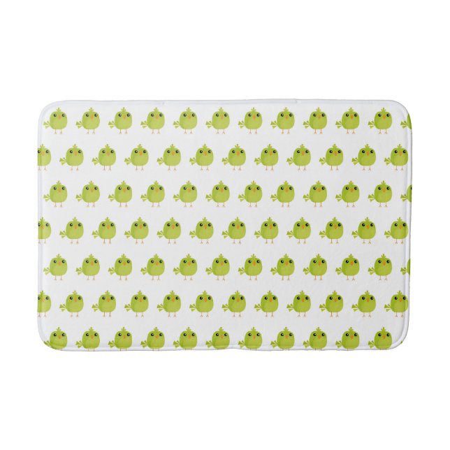 Green Bird Cartoon Badematte (Vorderseite)