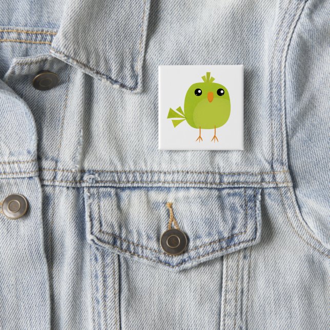 Green Bird Cartoon Button (Beispiel)