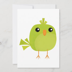 Green Bird Cartoon Feiertagskarte