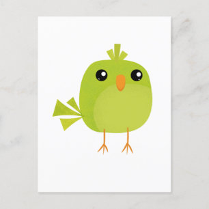 Green Bird Cartoon Feiertagspostkarte