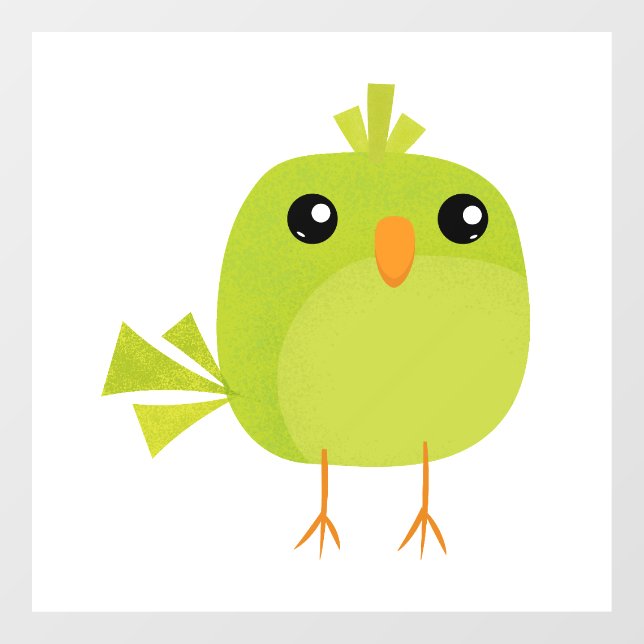 Green Bird Cartoon Fensteraufkleber (Blatt)