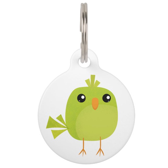 Green Bird Cartoon Haustiermarke (Vorderseite)
