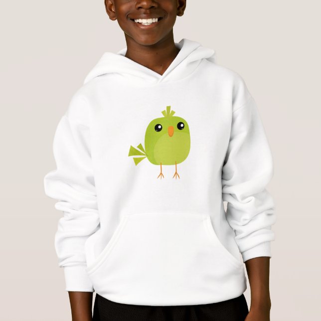 Green Bird Cartoon Hoodie (Vorderseite)