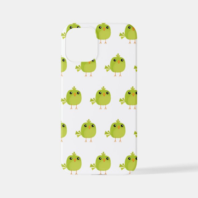 Green Bird Cartoon iPhone 12 Mini Hülle (Rückseite)