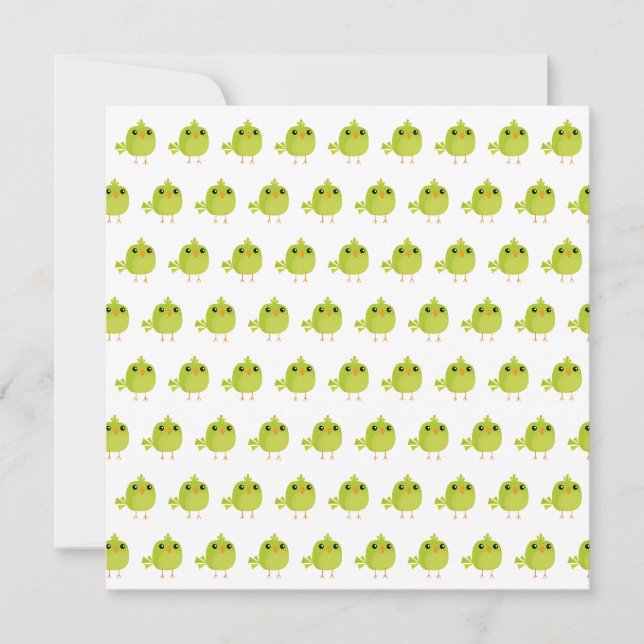 Green Bird Cartoon Karte (Vorderseite)