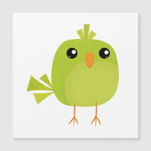 Green Bird Cartoon Magneteinladung