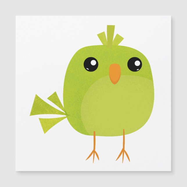 Green Bird Cartoon Magnetkarte (Vorderseite)