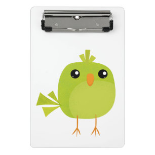 Green Bird Cartoon Mini Klemmbrett