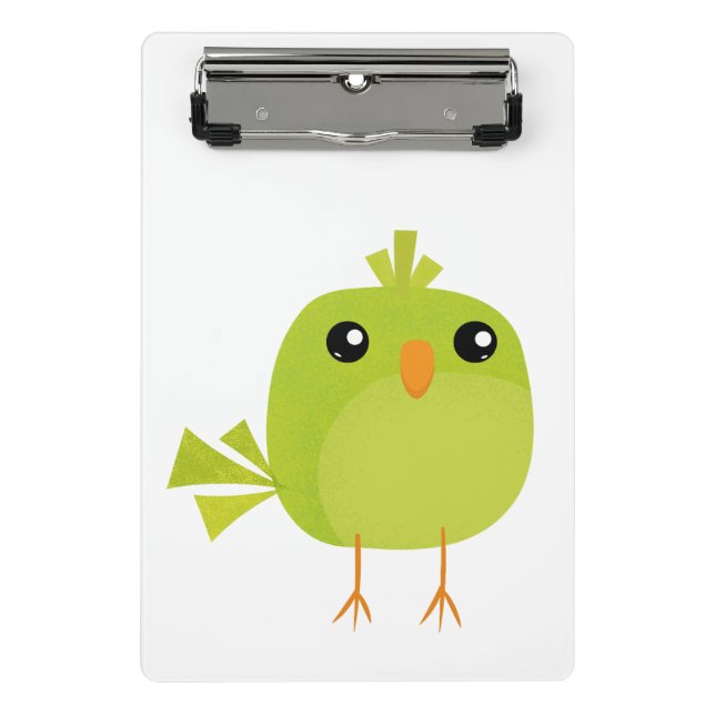 Green Bird Cartoon Mini Klemmbrett (Vorderseite)